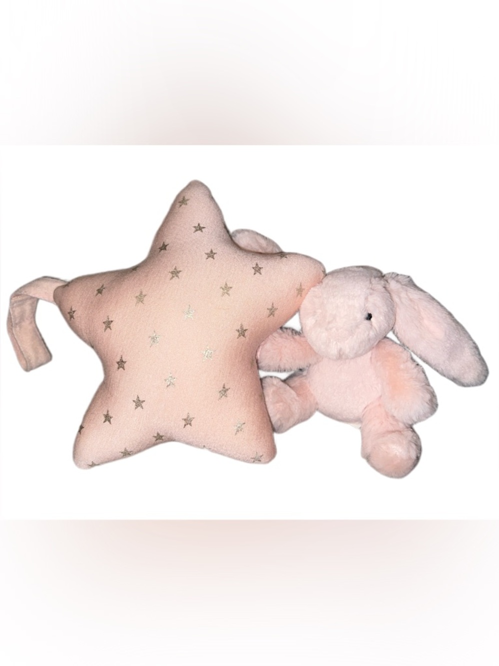 Jellycat Bashful Pink Bunny Star Musical Pull Plush Stuffed Animal Baby Crib Toy